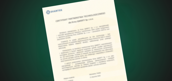 Certyfikat SVANTEK – historia kosmicznej współpracy